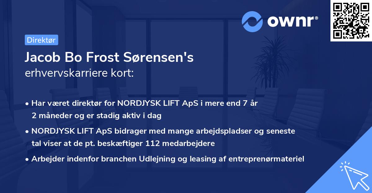 Jacob Bo Frost Sørensen's erhvervskarriere kort