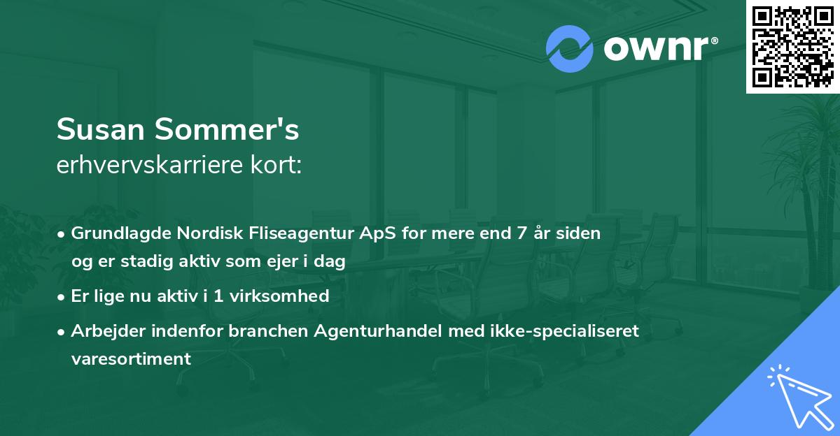 Susan Sommer's erhvervskarriere kort