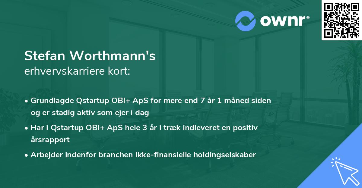 Stefan Worthmann's erhvervskarriere kort