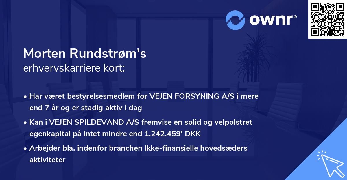 Morten Rundstrøm's erhvervskarriere kort