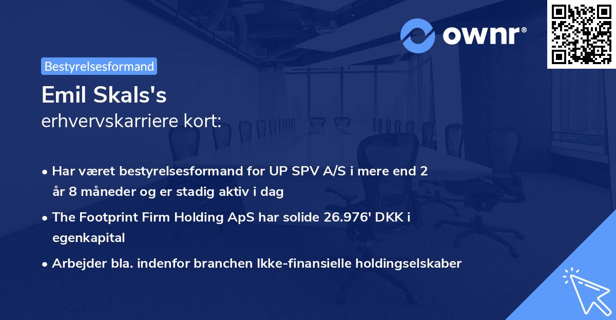 Emil Skals's erhvervskarriere kort