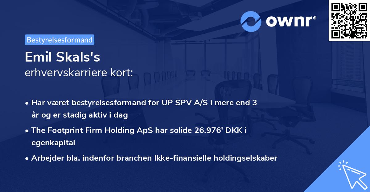 Emil Skals's erhvervskarriere kort