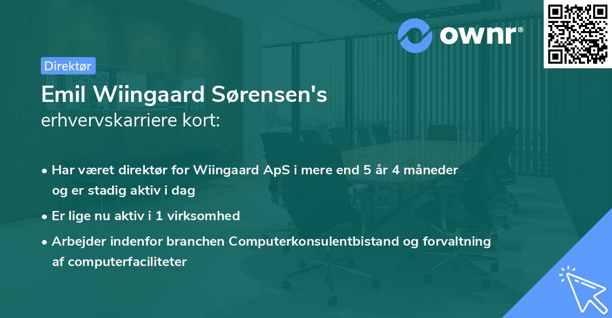 Emil Wiingaard Sørensen's erhvervskarriere kort
