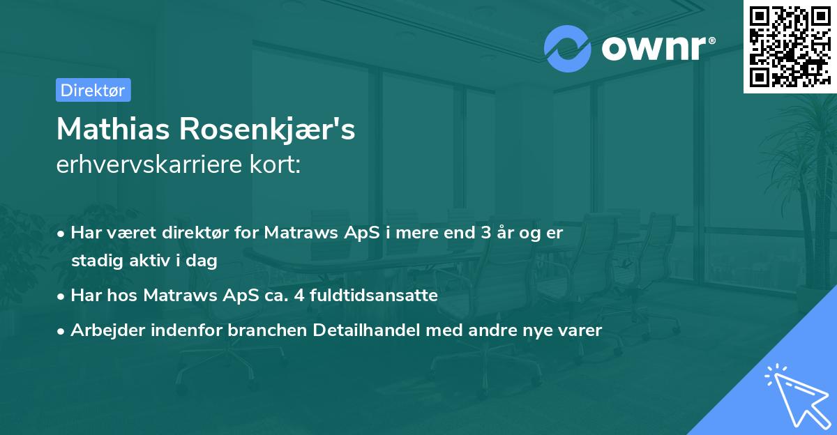 Mathias Rosenkjær's erhvervskarriere kort