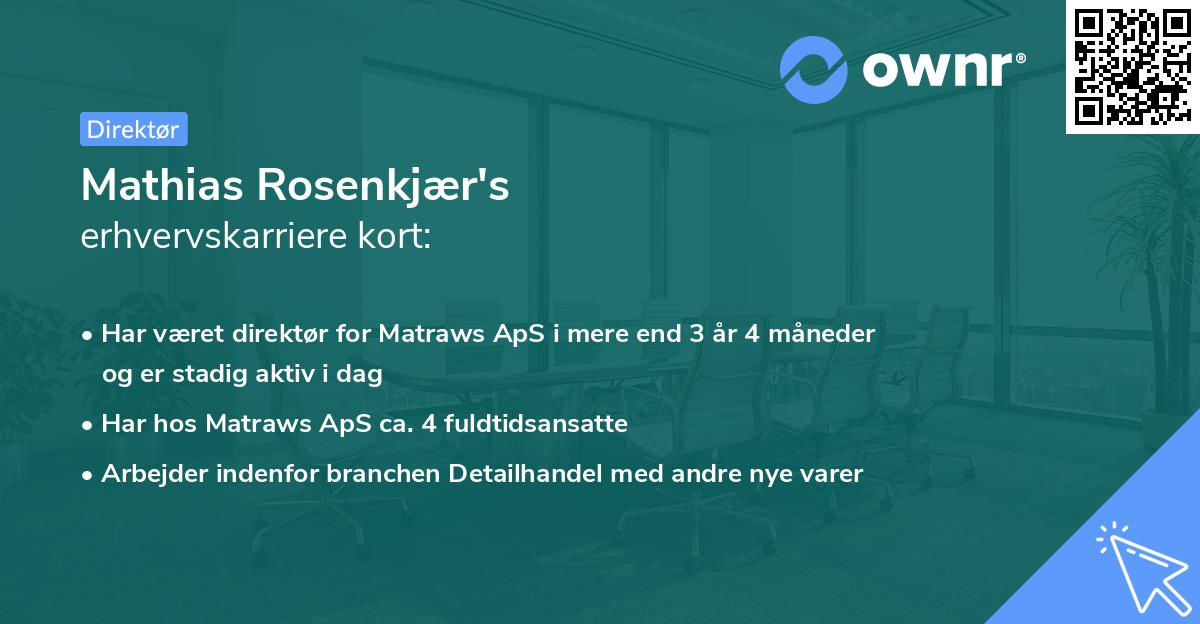 Mathias Rosenkjær's erhvervskarriere kort