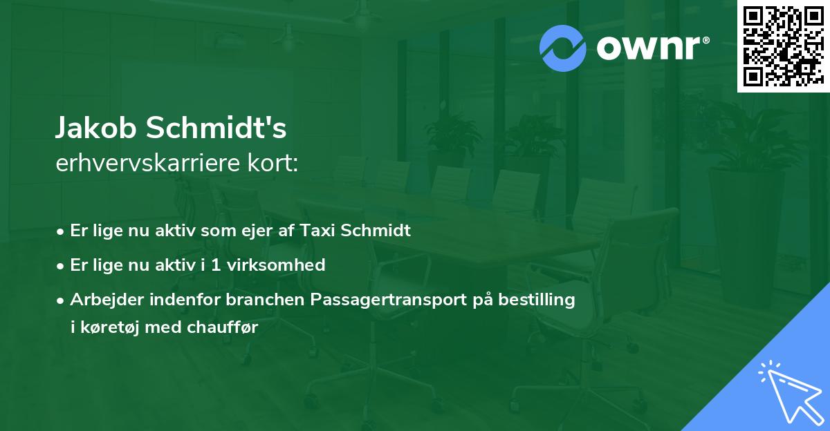 Jakob Schmidt's erhvervskarriere kort