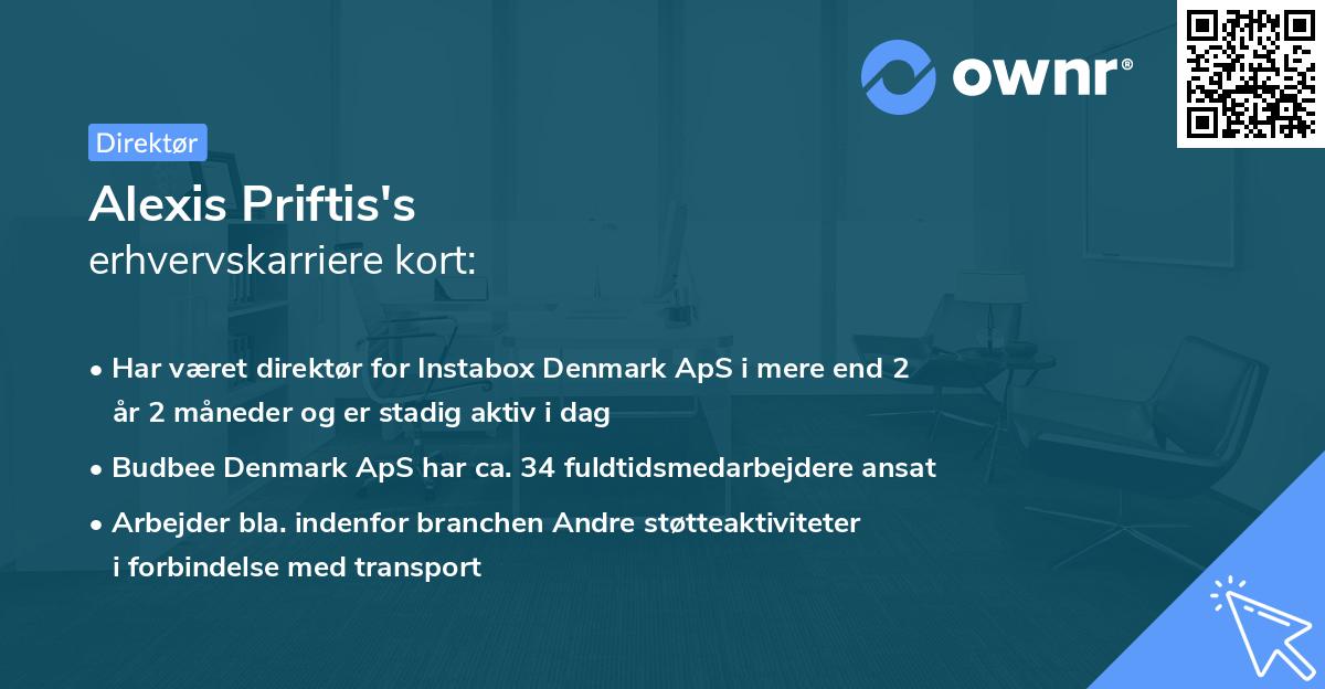 Alexis Priftis's erhvervskarriere kort