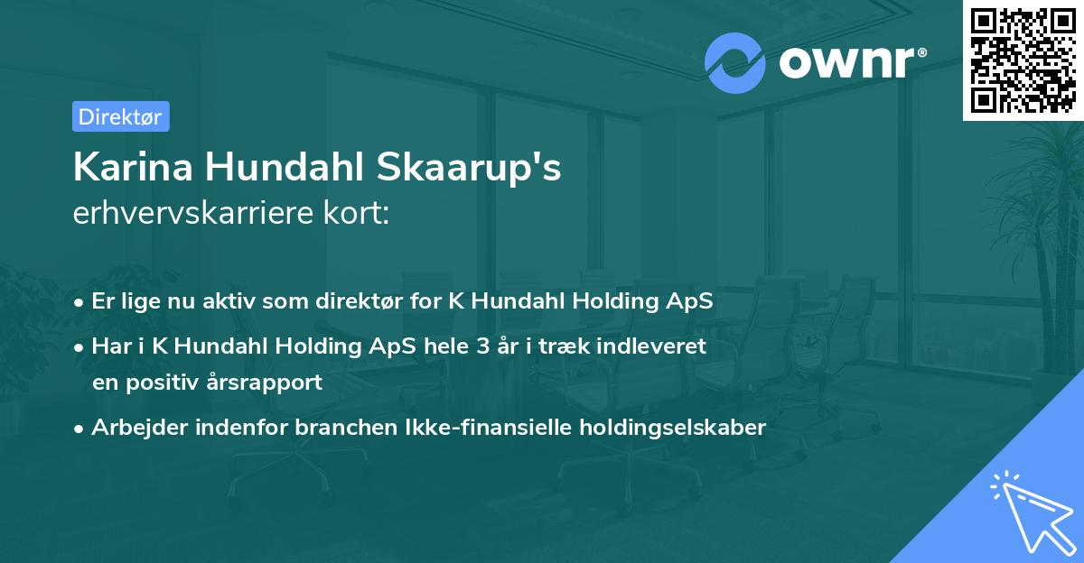 Karina Hundahl Skaarup's erhvervskarriere kort