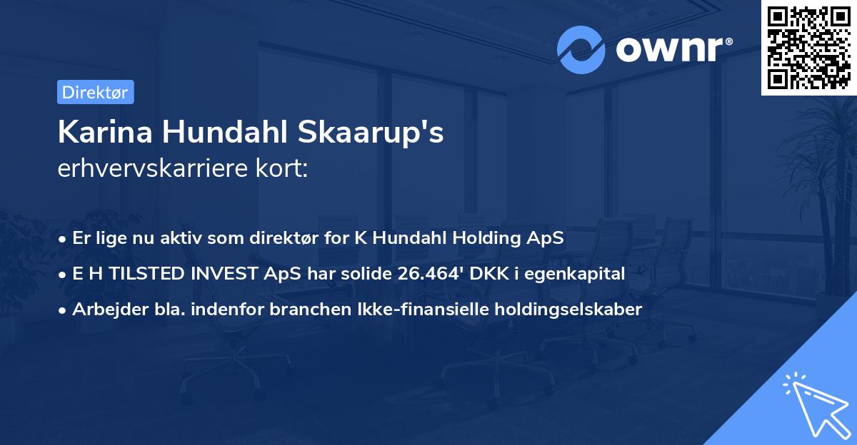 Karina Hundahl Skaarup's erhvervskarriere kort
