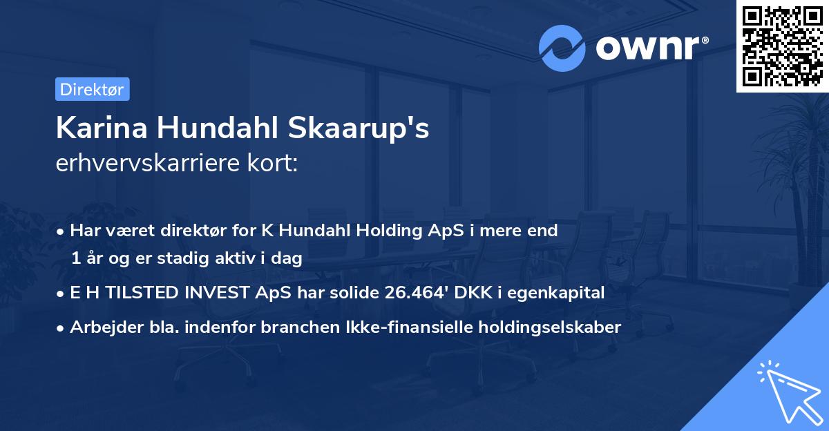 Karina Hundahl Skaarup's erhvervskarriere kort