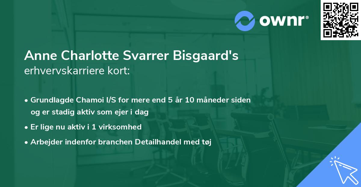 Anne Charlotte Svarrer Bisgaard's erhvervskarriere kort