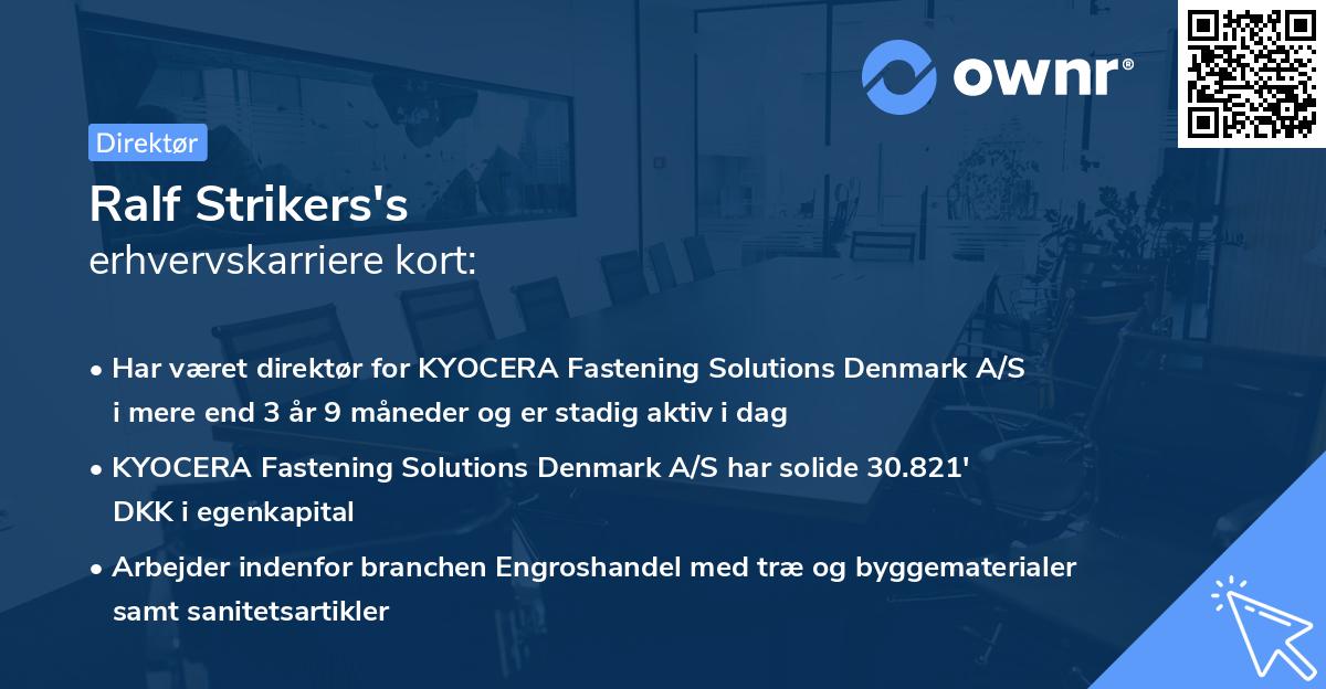 Ralf Strikers's erhvervskarriere kort