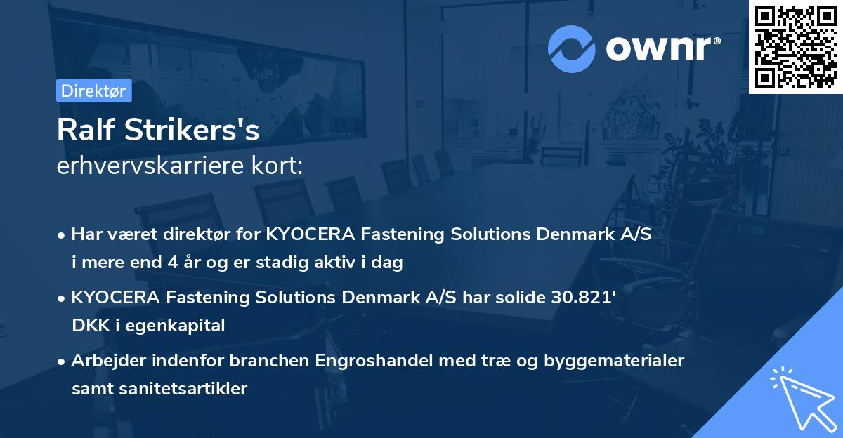 Ralf Strikers's erhvervskarriere kort