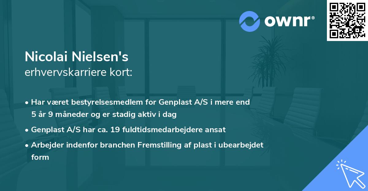 Nicolai Nielsen's erhvervskarriere kort