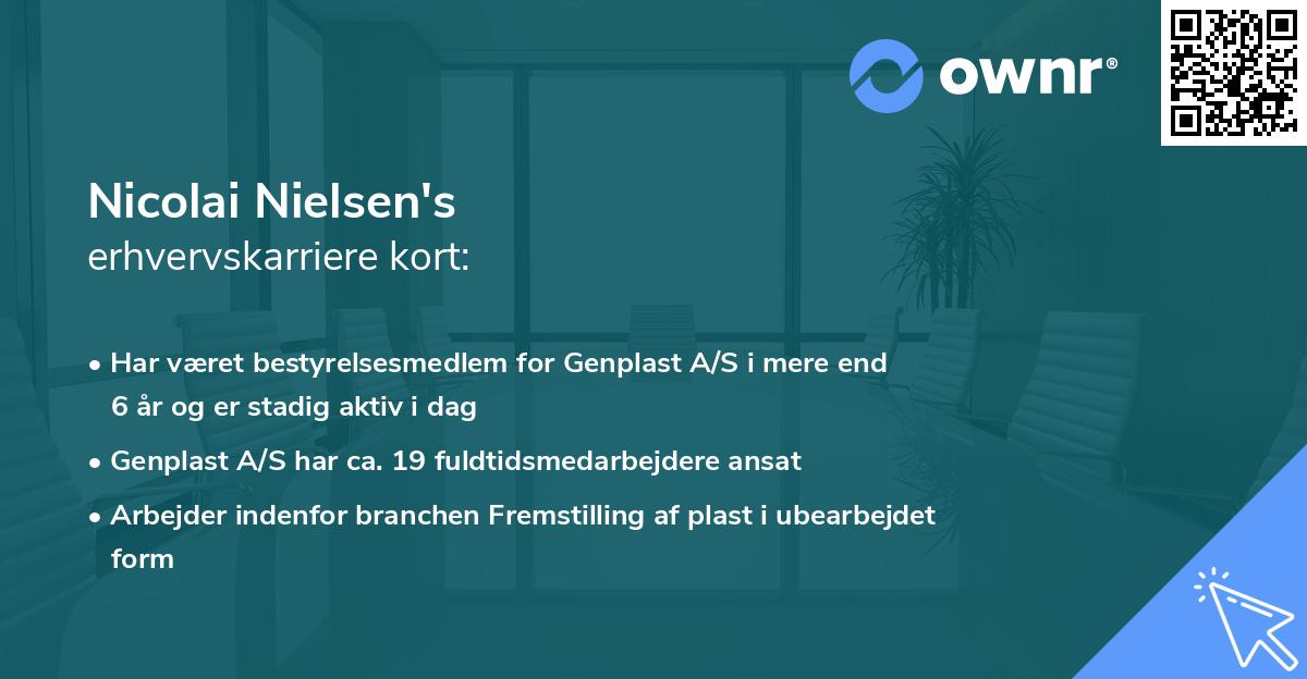 Nicolai Nielsen's erhvervskarriere kort