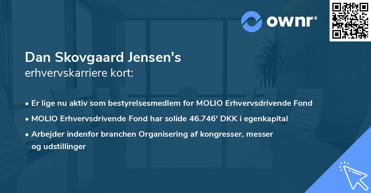 Dan Skovgaard Jensen's erhvervskarriere kort