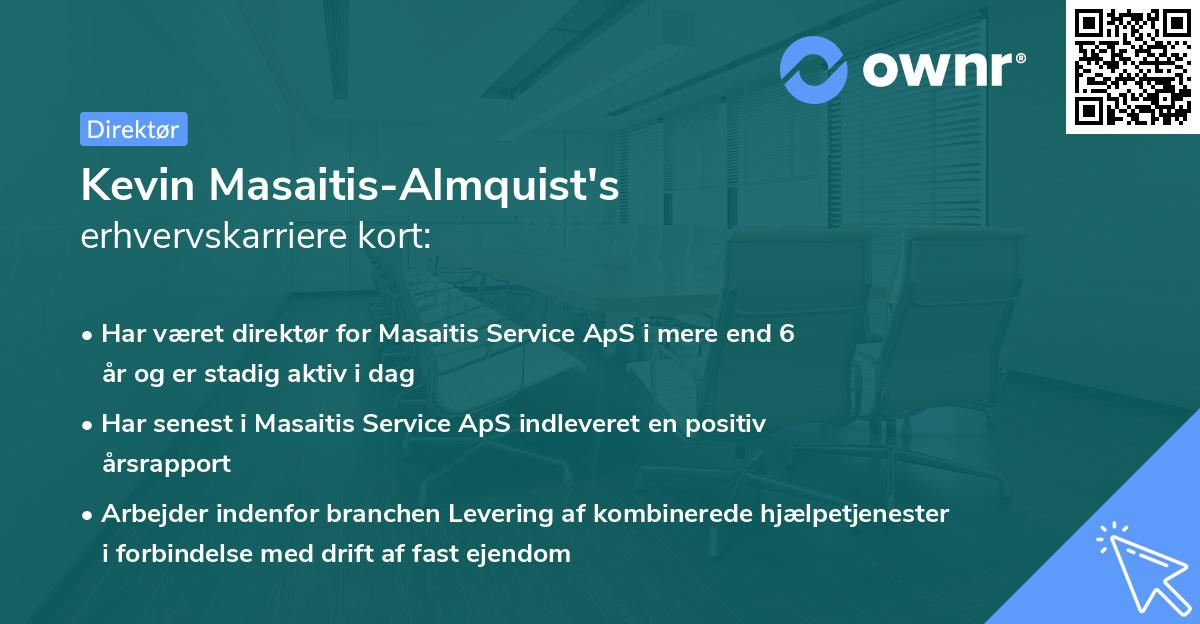 Kevin Masaitis-Almquist's erhvervskarriere kort