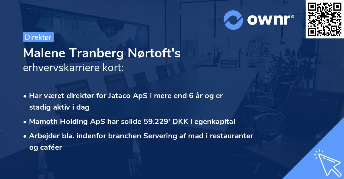 Malene Tranberg Nørtoft's erhvervskarriere kort