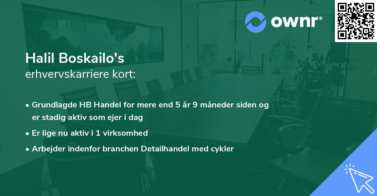 Halil Boskailo's erhvervskarriere kort