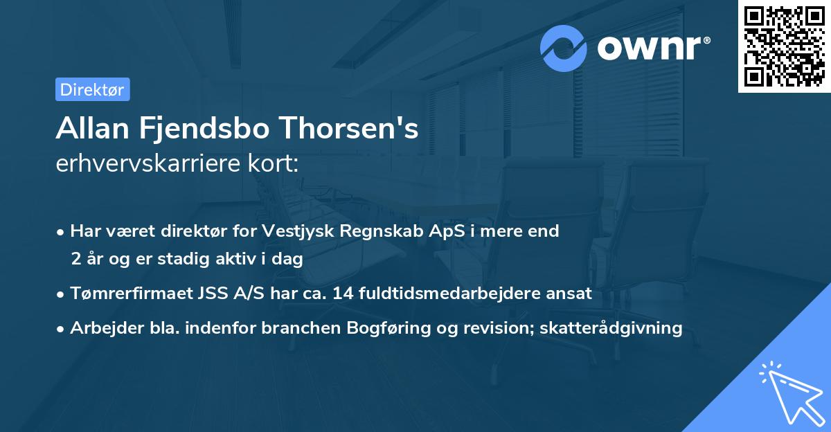 Allan Fjendsbo Thorsen's erhvervskarriere kort