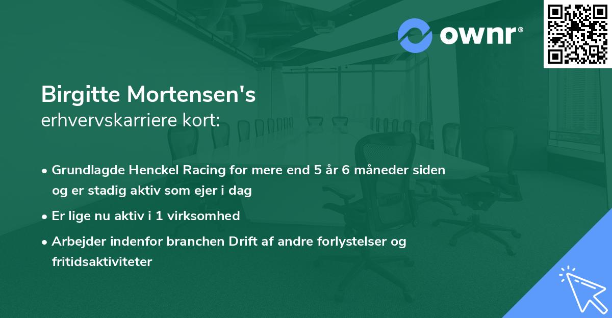 Birgitte Mortensen's erhvervskarriere kort