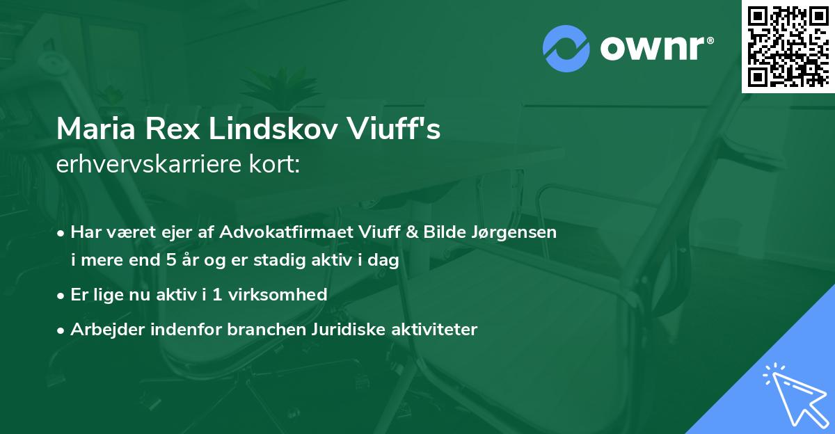 Maria Rex Lindskov Viuff's erhvervskarriere kort