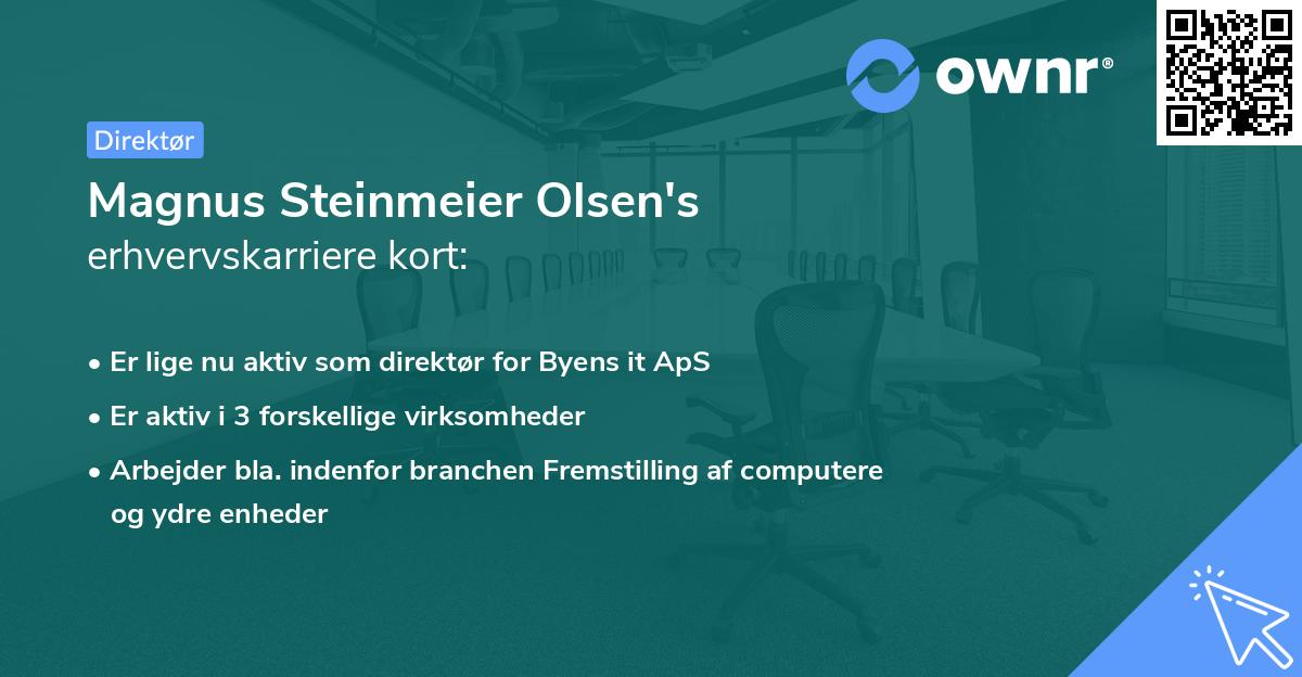 Magnus Steinmeier Olsen's erhvervskarriere kort