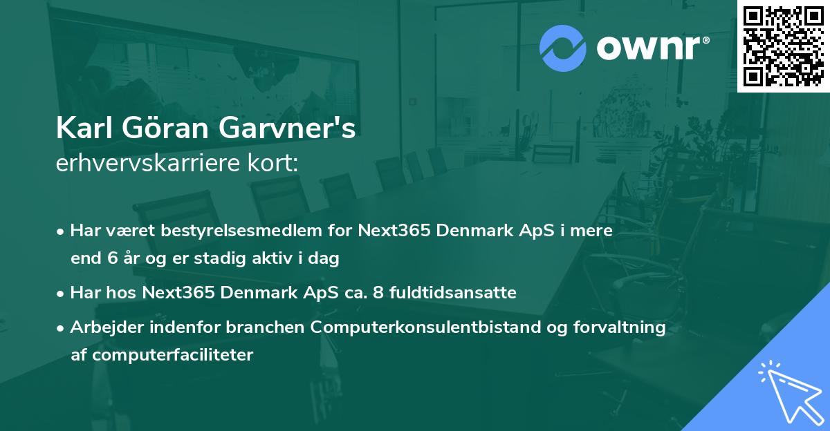 Karl Göran Garvner's erhvervskarriere kort