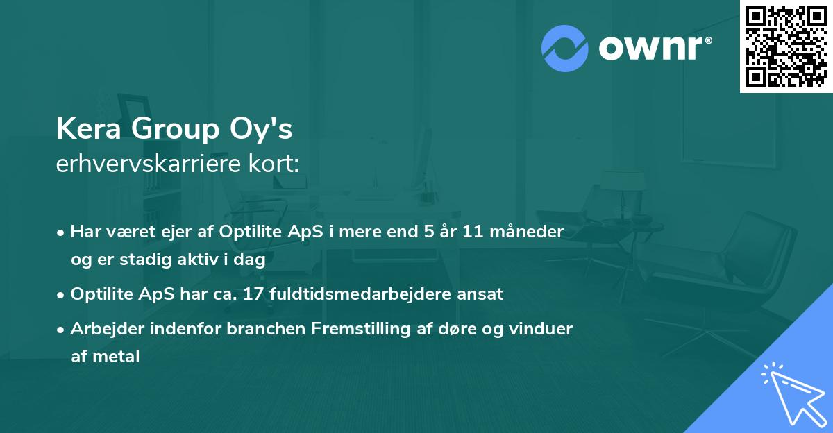 Kera Group Oy's erhvervskarriere kort