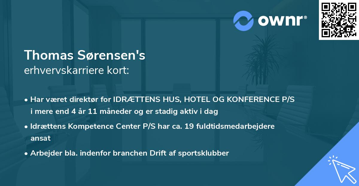 Thomas Sørensen's erhvervskarriere kort