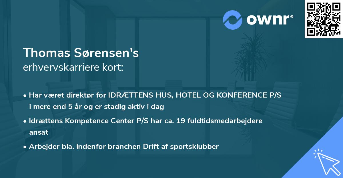 Thomas Sørensen's erhvervskarriere kort