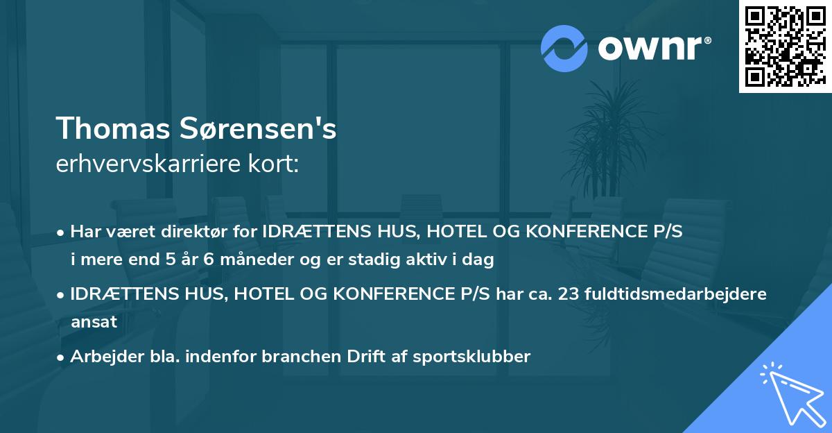 Thomas Sørensen's erhvervskarriere kort