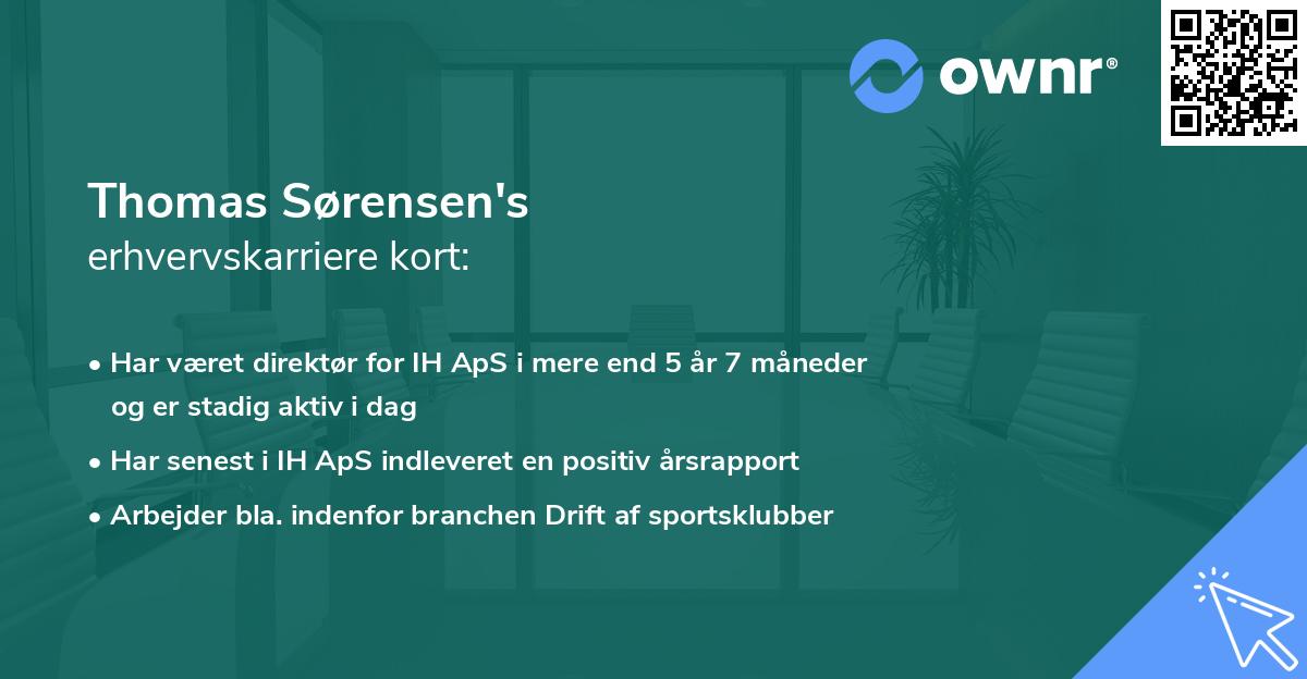 Thomas Sørensen's erhvervskarriere kort
