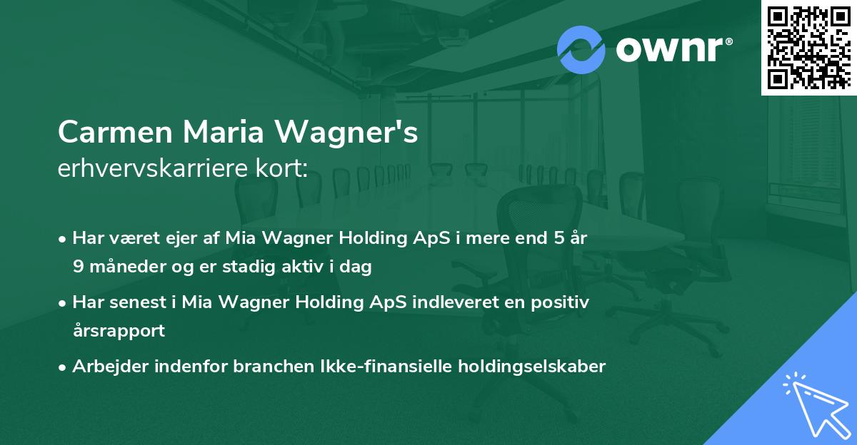 Carmen Maria Wagner's erhvervskarriere kort