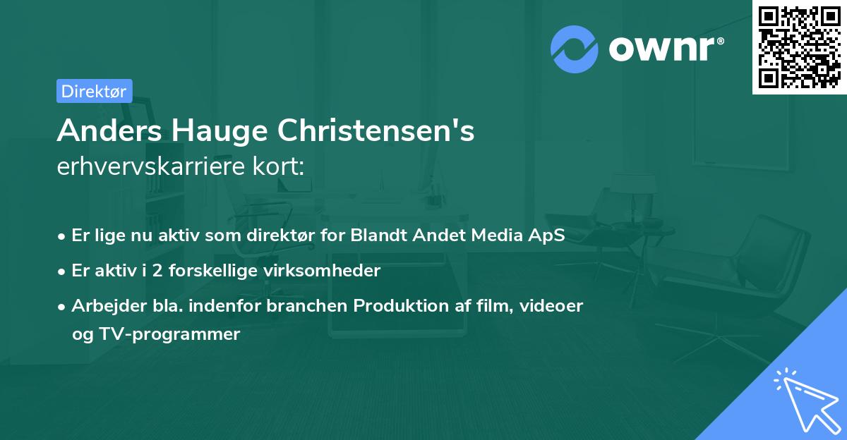 Anders Hauge Christensen's erhvervskarriere kort