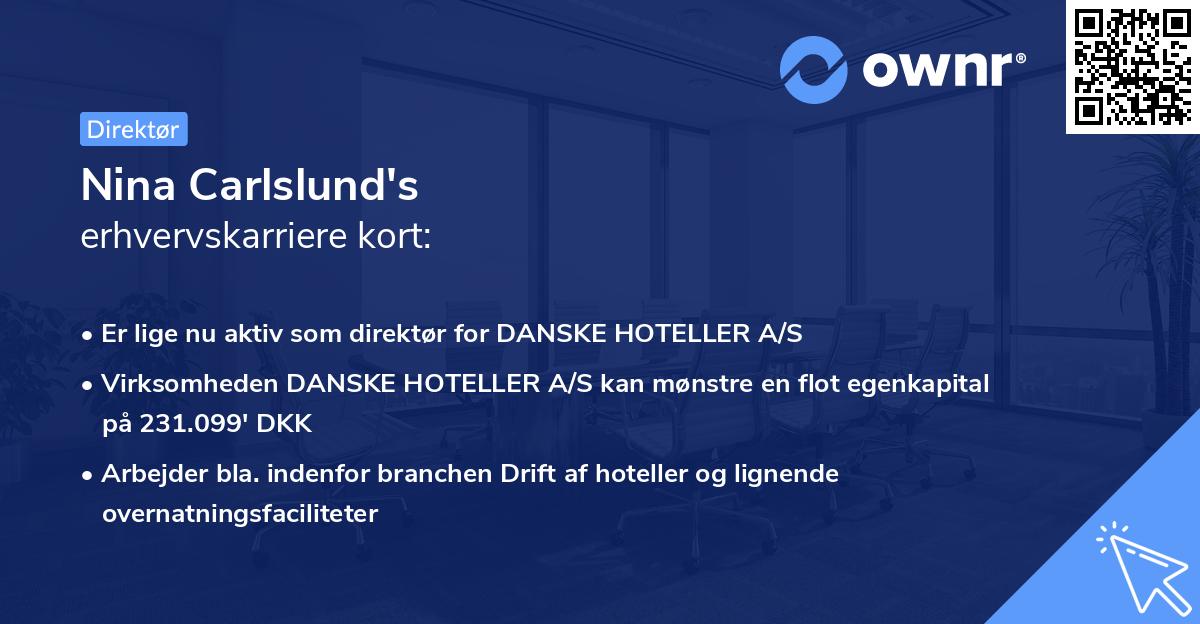 Nina Carlslund's erhvervskarriere kort