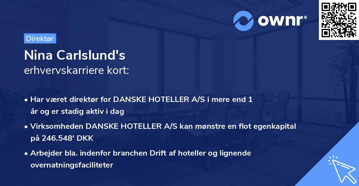 Nina Carlslund's erhvervskarriere kort