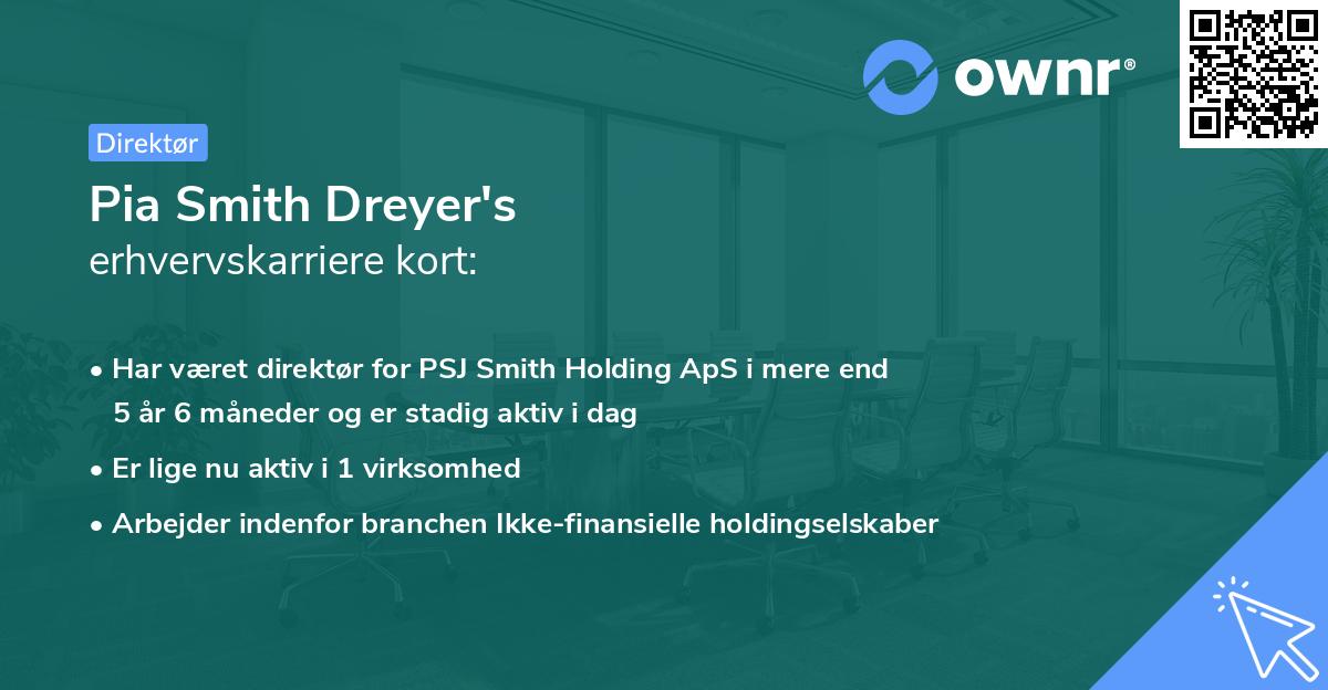 Pia Smith Dreyer's erhvervskarriere kort