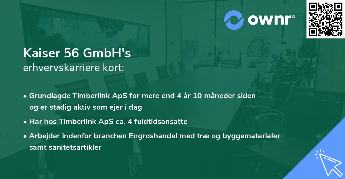 Kaiser 56 GmbH's erhvervskarriere kort