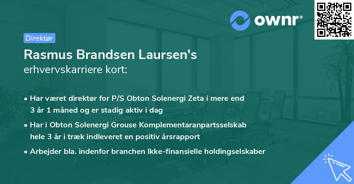 Rasmus Brandsen Laursen's erhvervskarriere kort