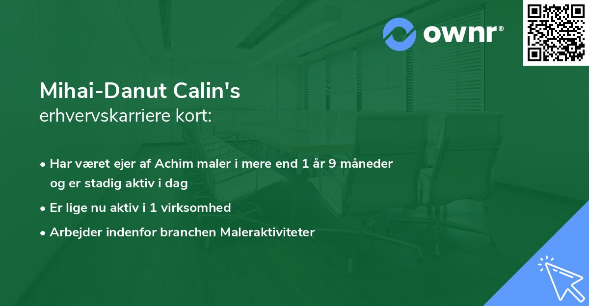 Mihai-Danut Calin's erhvervskarriere kort
