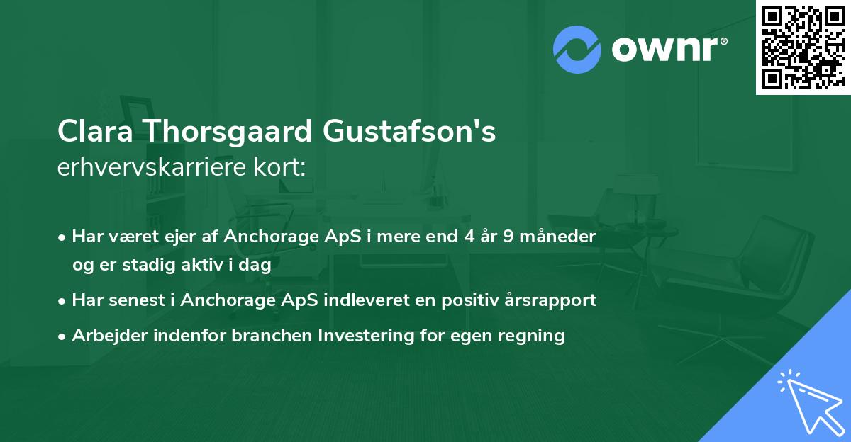 Clara Thorsgaard Gustafson's erhvervskarriere kort