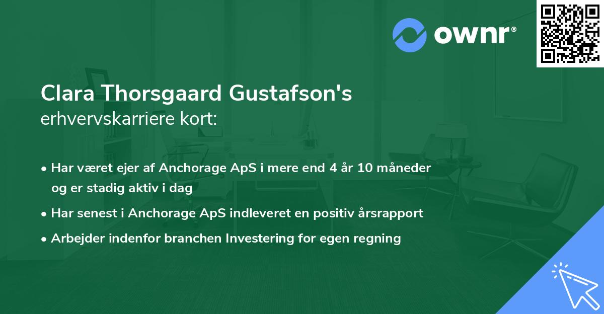 Clara Thorsgaard Gustafson's erhvervskarriere kort