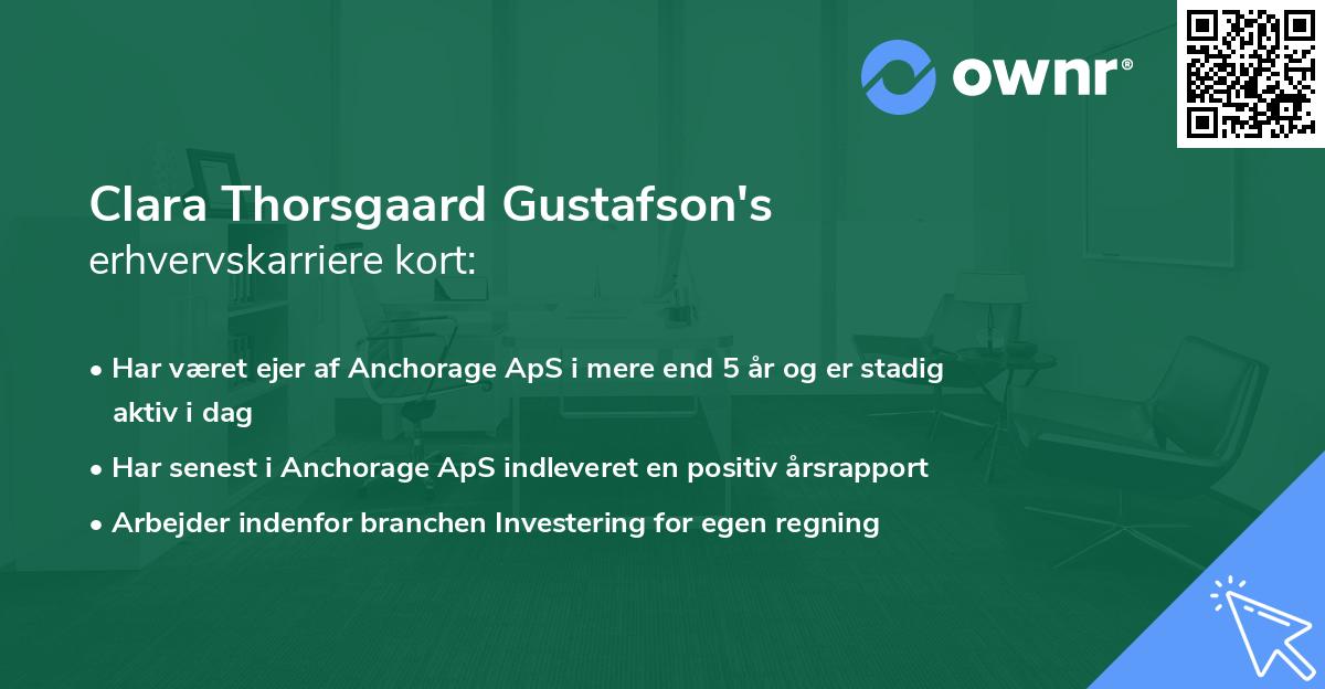 Clara Thorsgaard Gustafson's erhvervskarriere kort