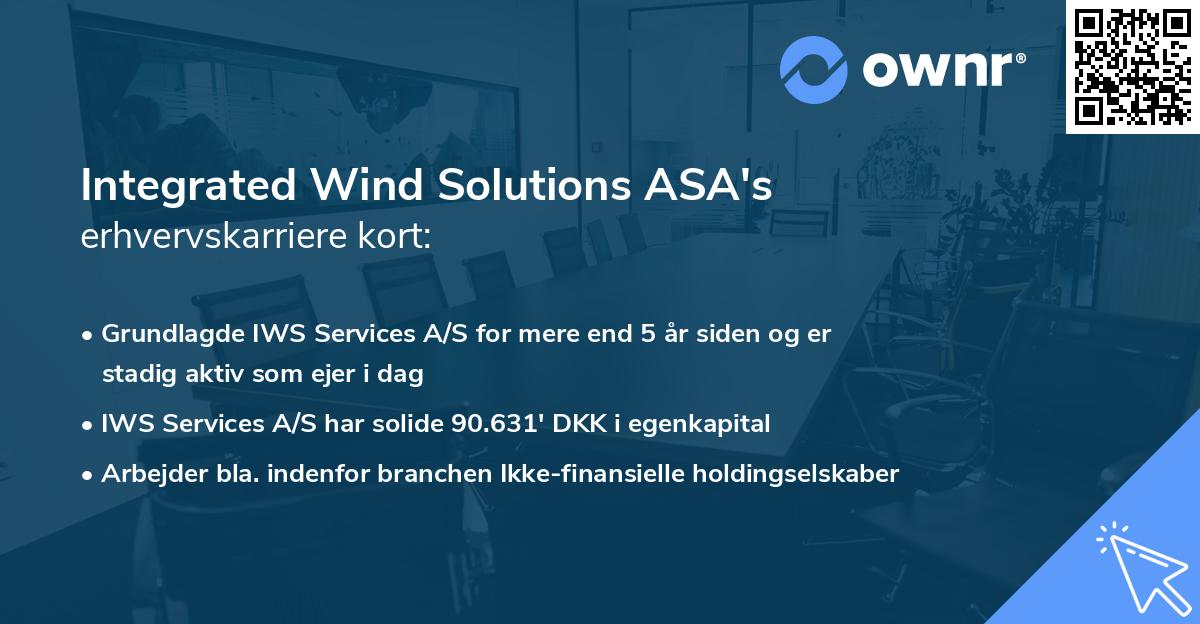 Integrated Wind Solutions ASA's erhvervskarriere kort