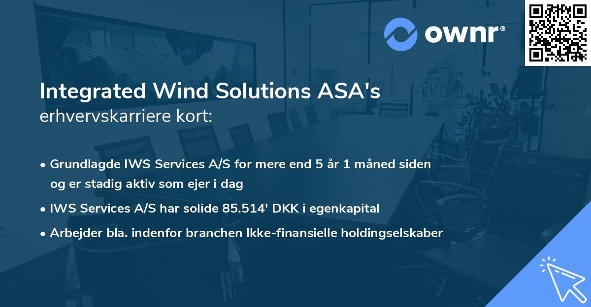 Integrated Wind Solutions ASA's erhvervskarriere kort