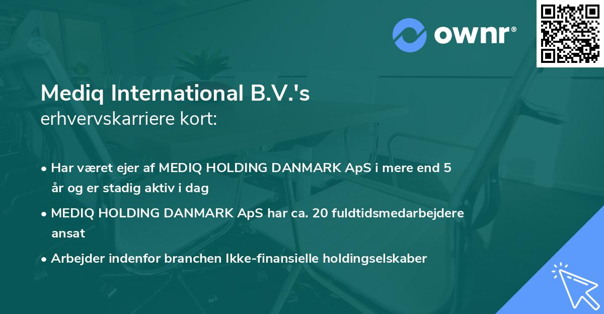 Mediq International B.V.'s erhvervskarriere kort