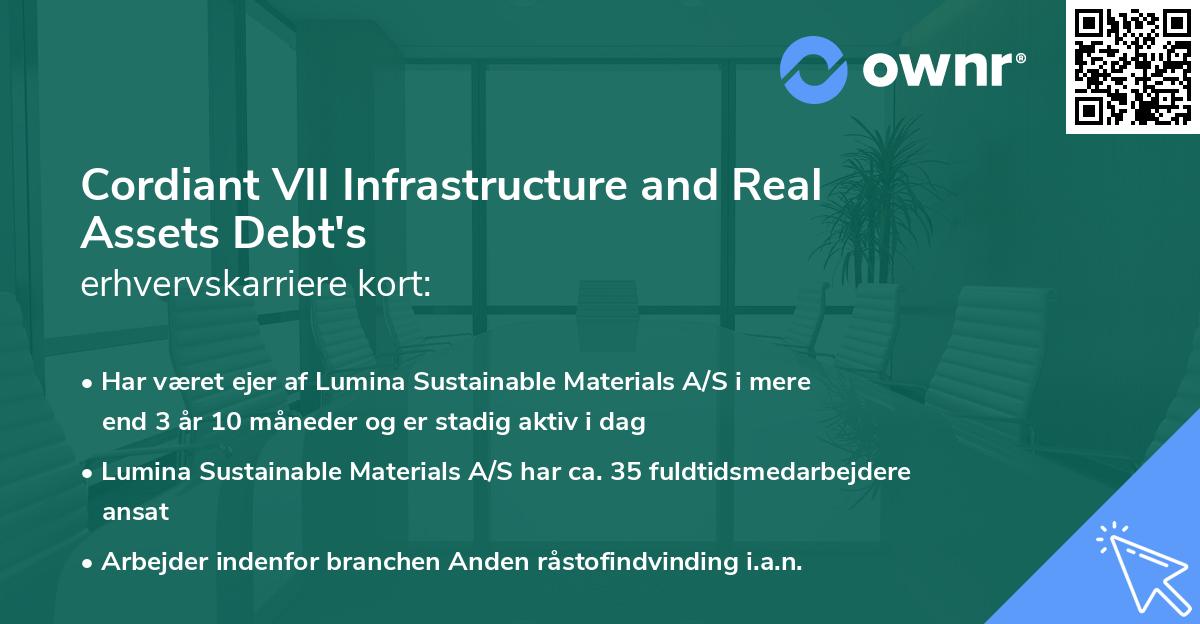 Cordiant VII Infrastructure and Real Assets Debt's erhvervskarriere kort