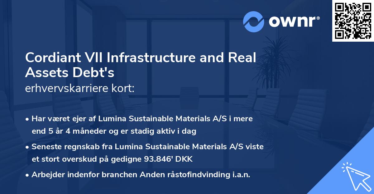 Cordiant VII Infrastructure and Real Assets Debt's erhvervskarriere kort