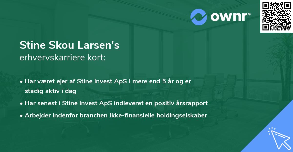 Stine Skou Larsen's erhvervskarriere kort